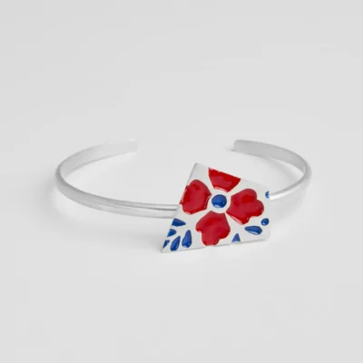 ΒΡΑΧΙΟΛΙ FLOWER TILES ΚΟΚΚΙΝΟ-ΜΠΛΕ
