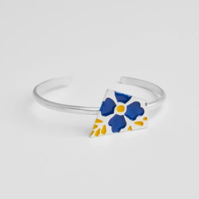 ΒΡΑΧΙΟΛΙ FLOWER TILES ΜΠΛΕ-ΚΙΤΡΙΝΟ