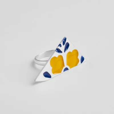 ΔΑΧΤΥΛΙΔΙ FLOWER TILES ΚΙΤΡΙΝΟ-ΜΠΛΕ