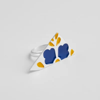 ΔΑΧΤΥΛΙΔΙ FLOWER TILES ΜΠΛΕ-ΚΙΤΡΙΝΟ
