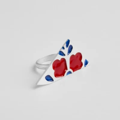 ΔΑΧΤΥΛΙΔΙ FLOWER TILES ΚΟΚΚΙΝΟ-ΜΠΛΕ