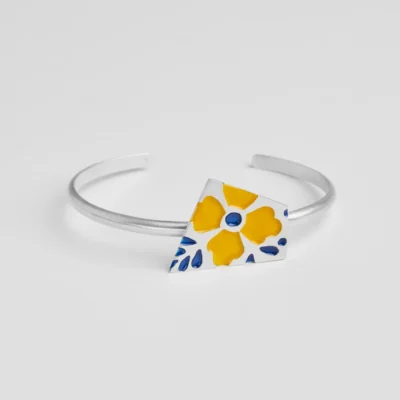 ΒΡΑΧΙΟΛΙ FLOWER TILES ΚΙΤΡΙΝΟ-ΜΠΛΕ